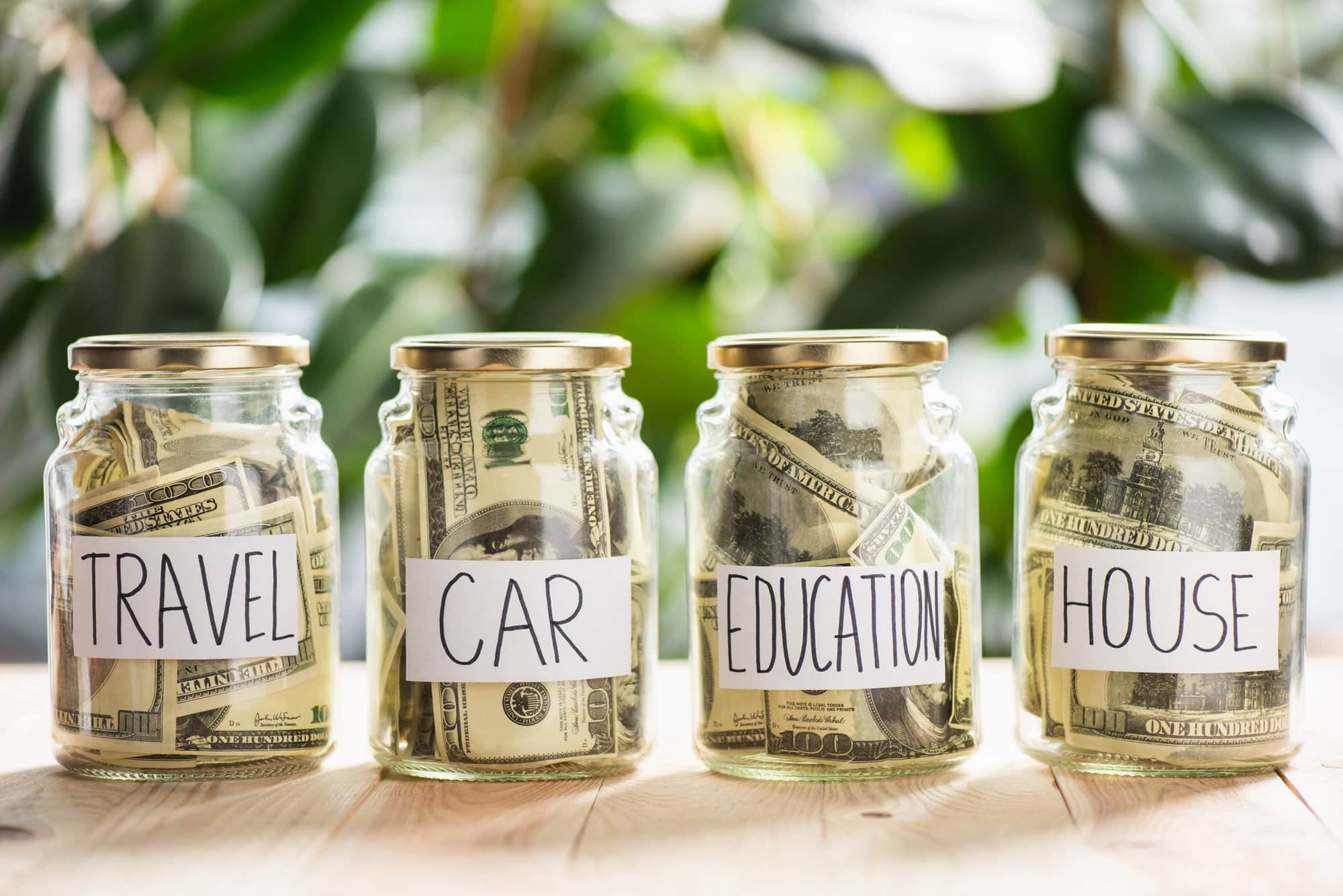 money saving jars